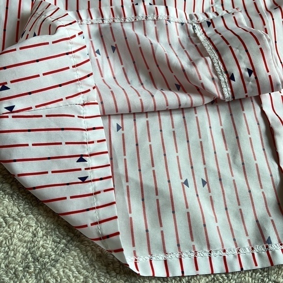 Woman's Vintage White with Red Strips Blouse - Picture 4 of 8